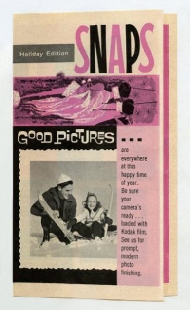 za Advertising Kodak Insert Holiday Snaps c1960 -a.jpg