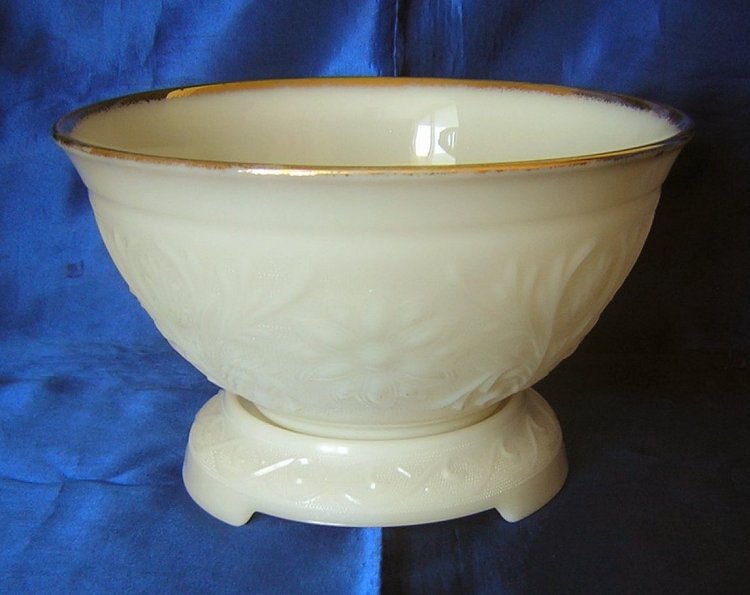 Pressed glass punch bowl set. Sandwich pattern? Anchor Hocking