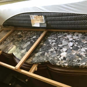Mable top of sideboard