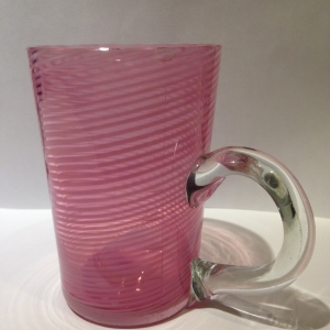 Pink swirl glass measure
