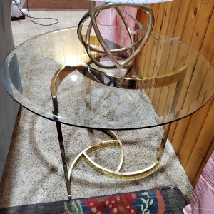 Brass and Glass End Table