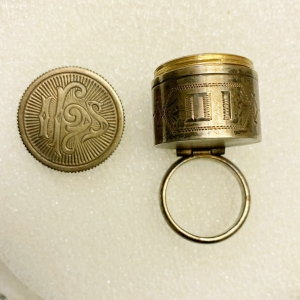 Antique Sterling Silver Anointing Oil Jar with Priest's ring by Swift & Fisher