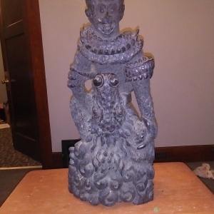 Antique wood statues