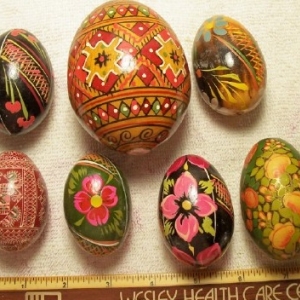 wooden and cloisonne eggs