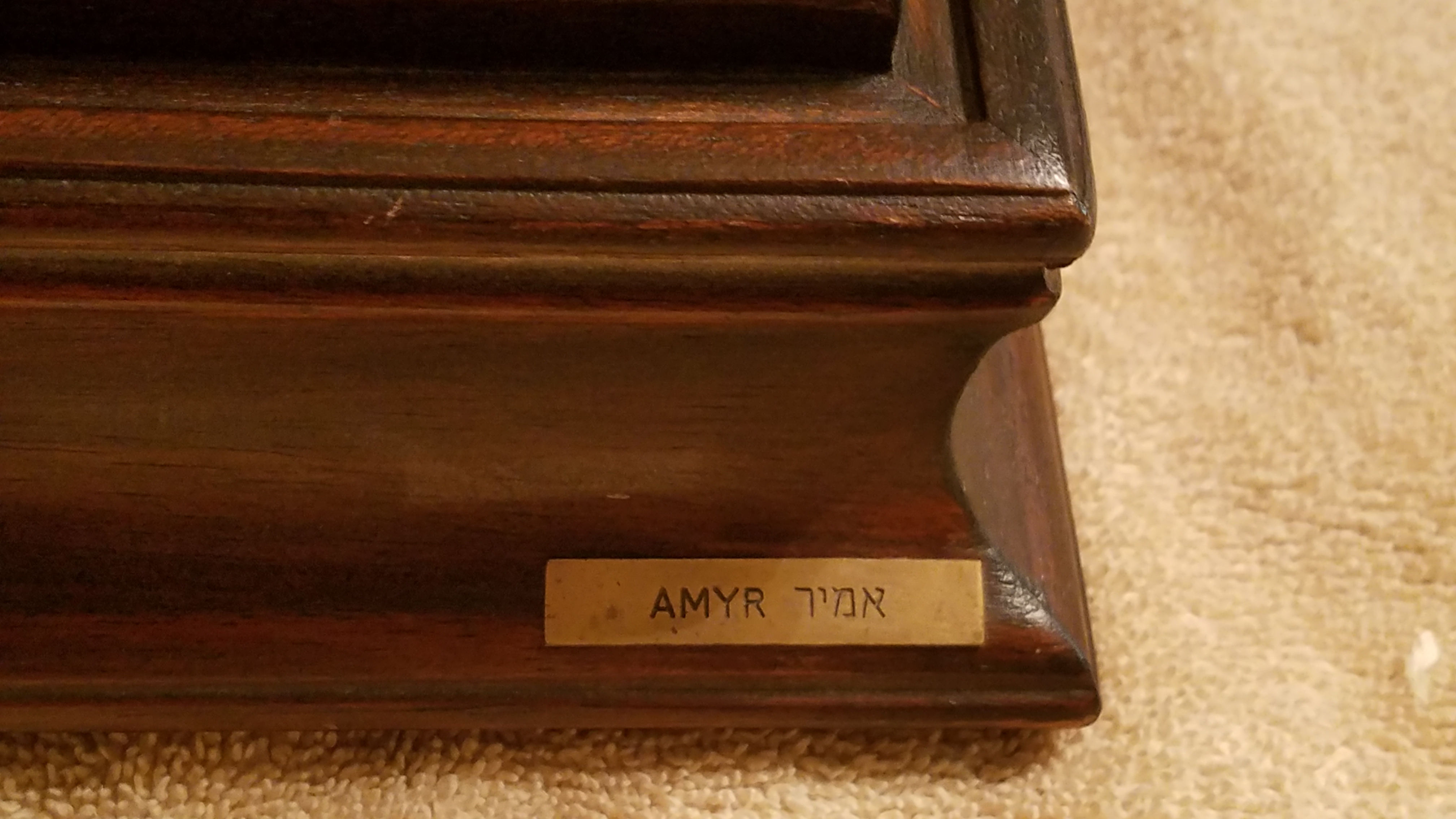 AMYR brass tag