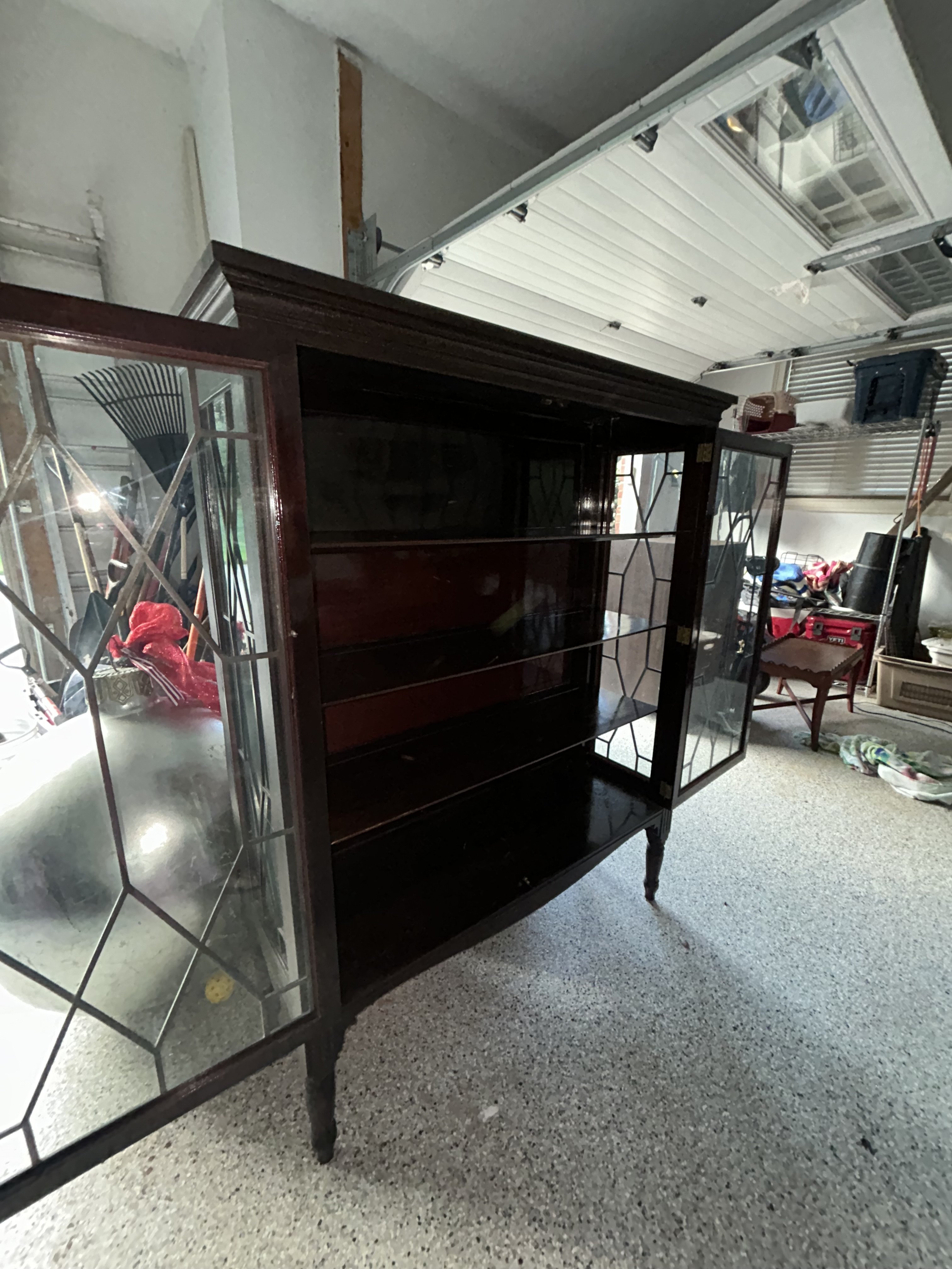 Antique glass display