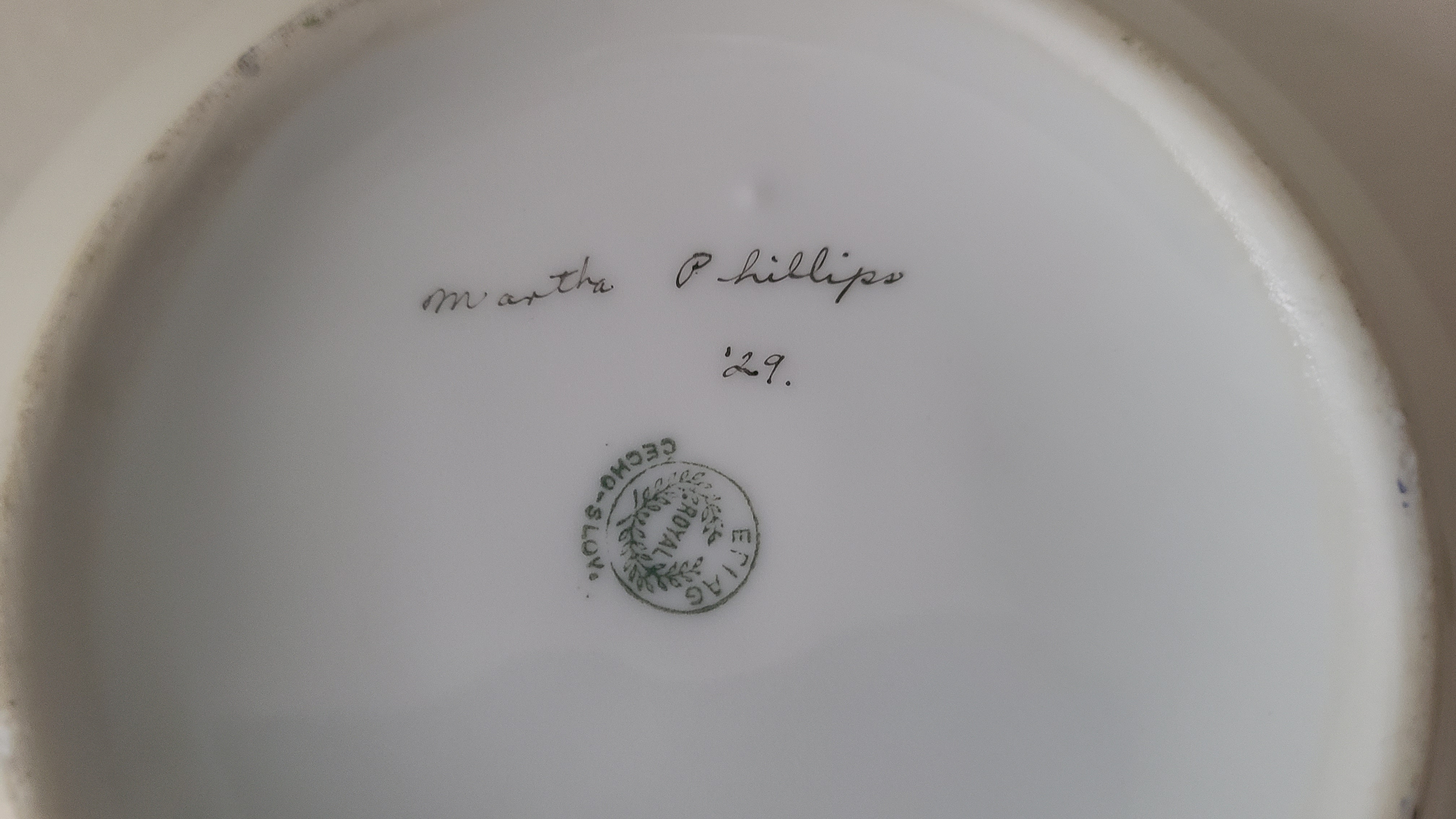 Bottom of 1929 Royal Epiag Sugar Bowl