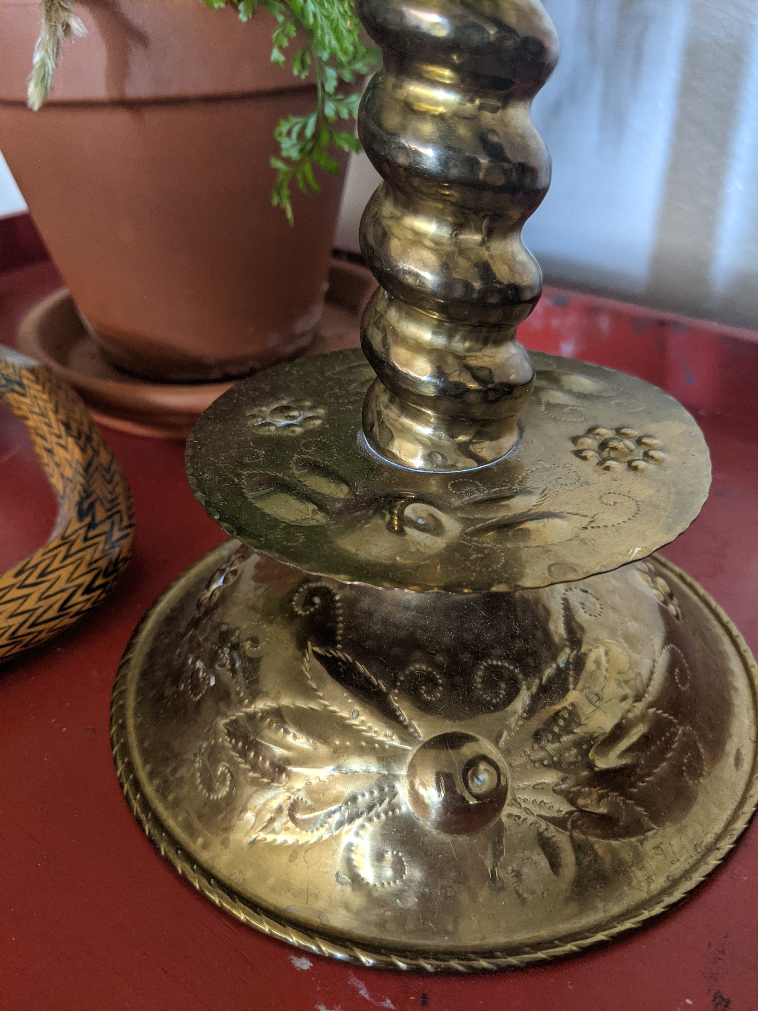 Brass candlestick holder