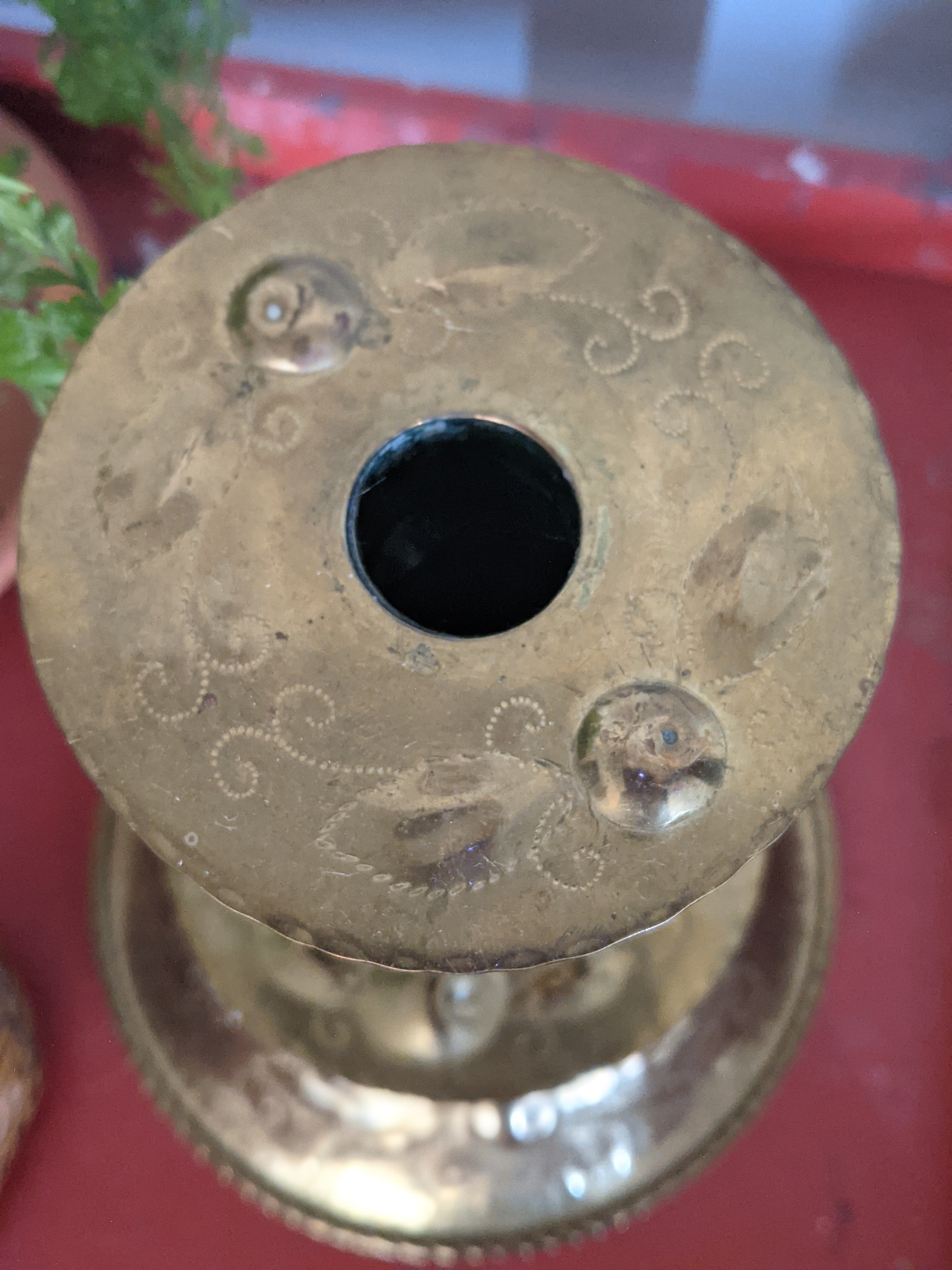 Brass candlestick holder