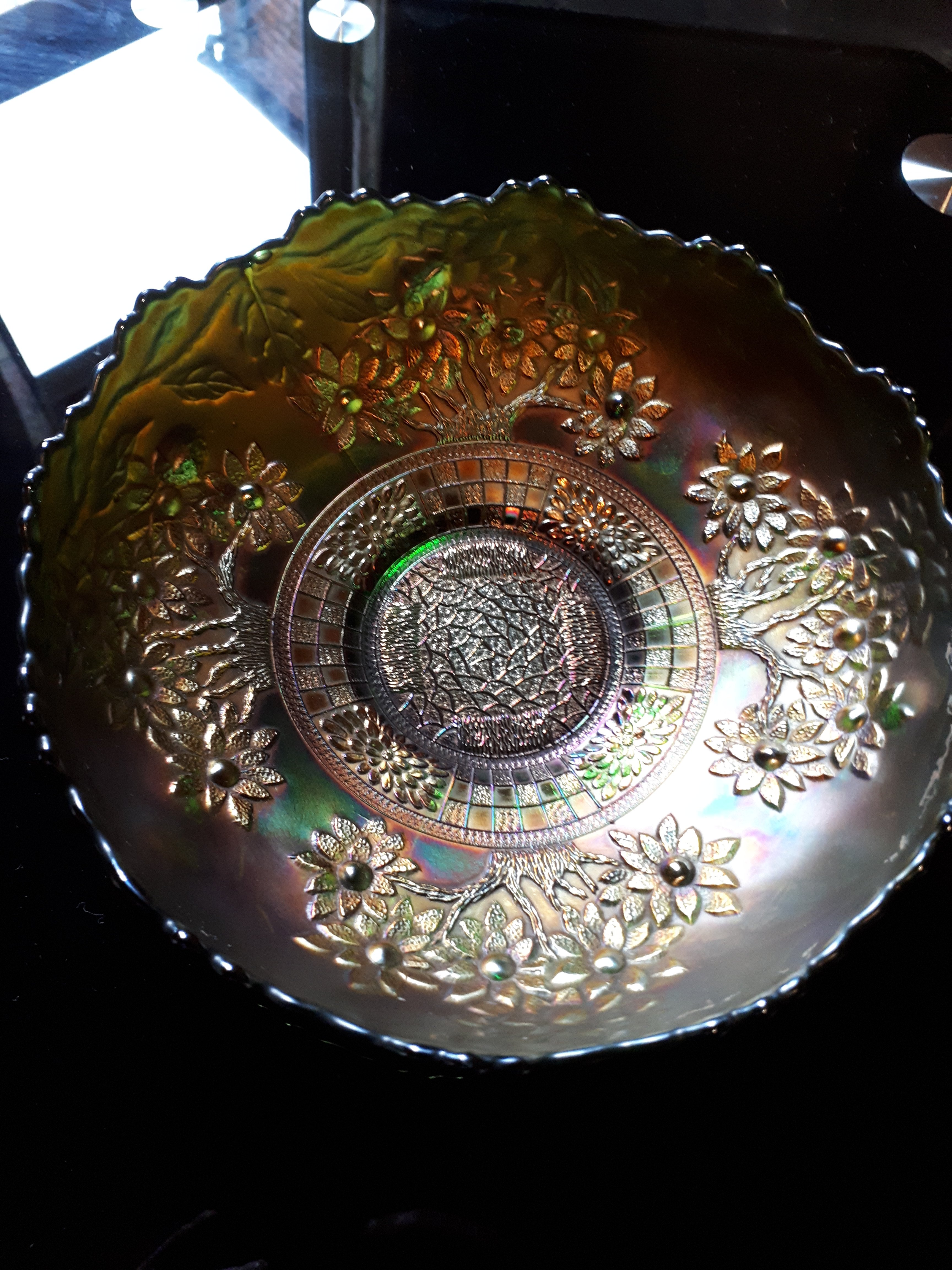 Carnival glass bowl