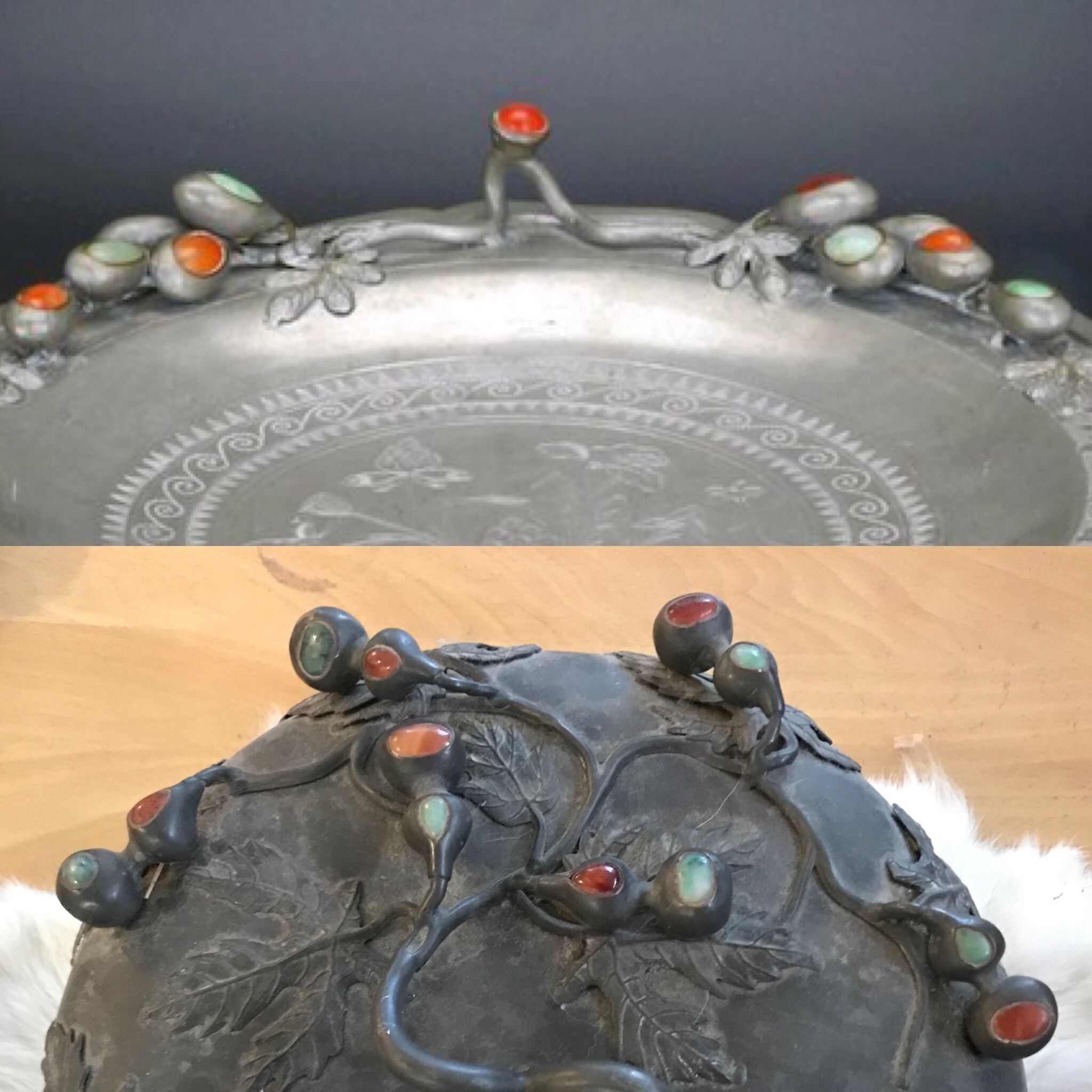 Chinese pewter Antiques Board