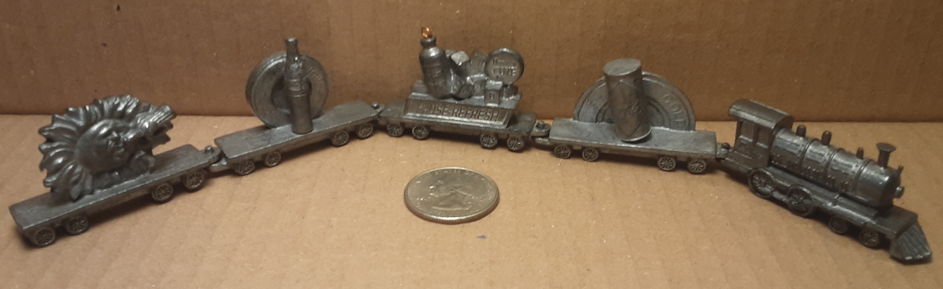 Coca Cola mini pewter train