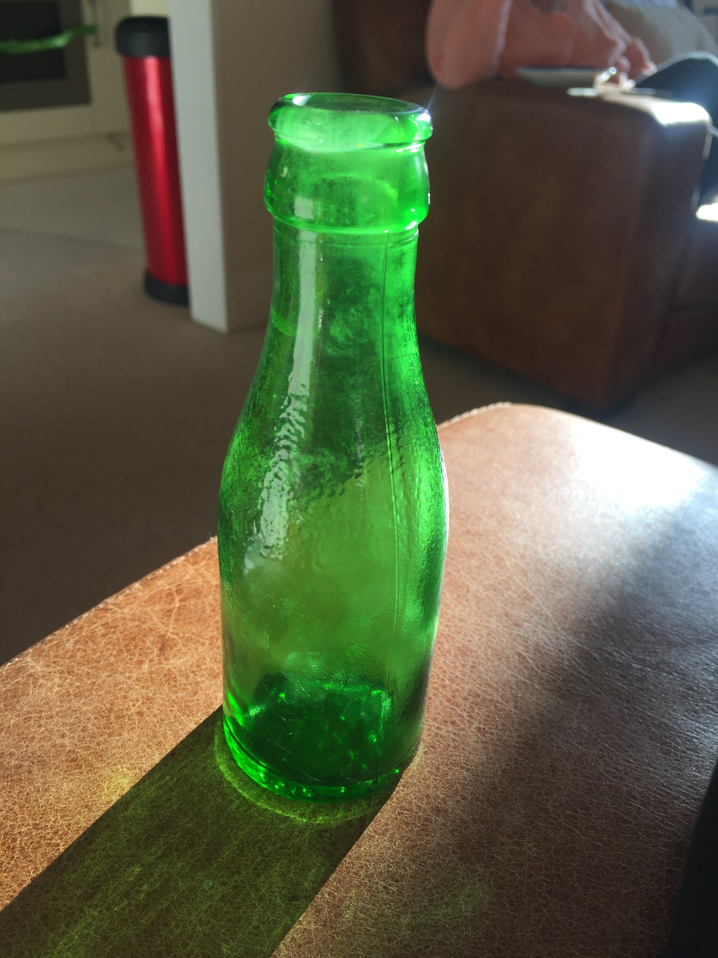 COLDWELL GREEN GLASS BOTTLE