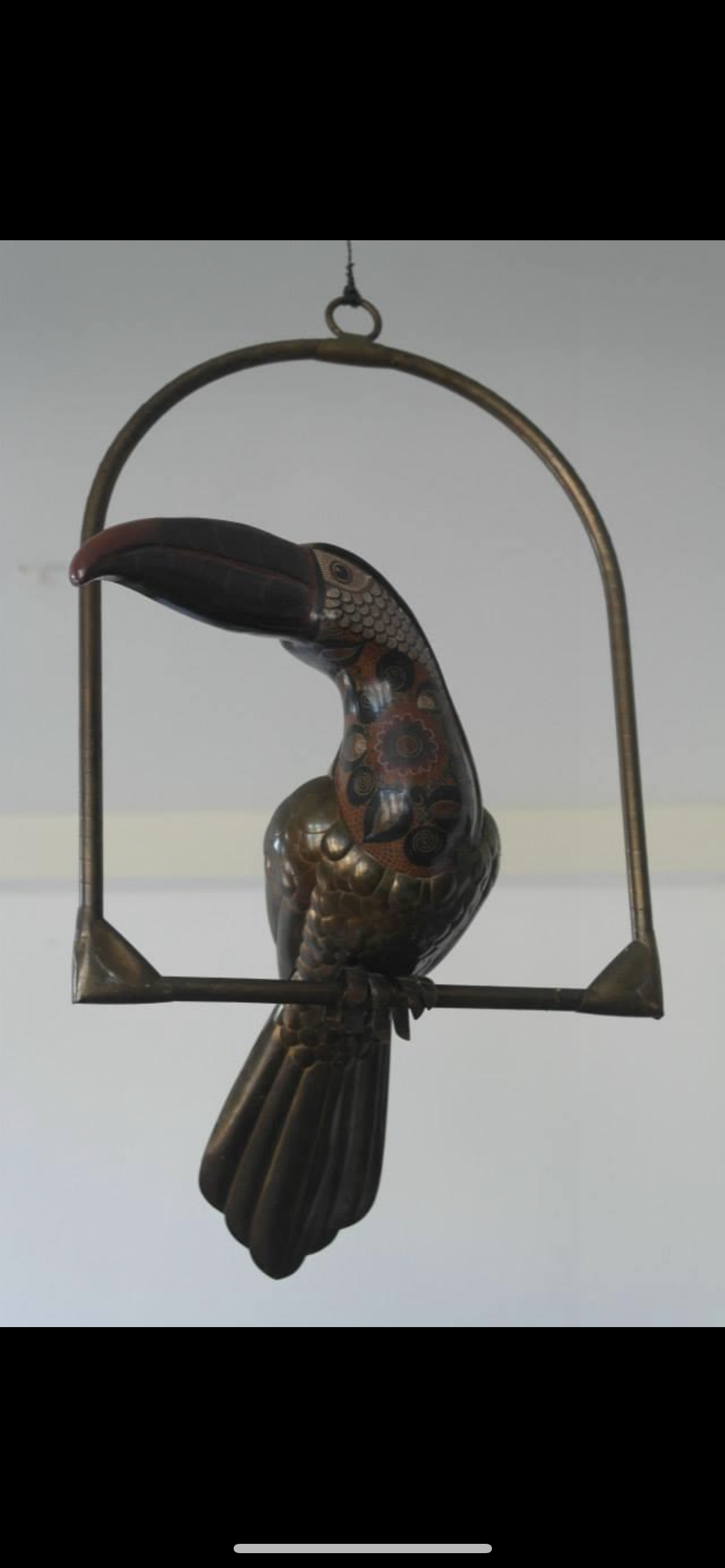 Copper brass wood sculpture