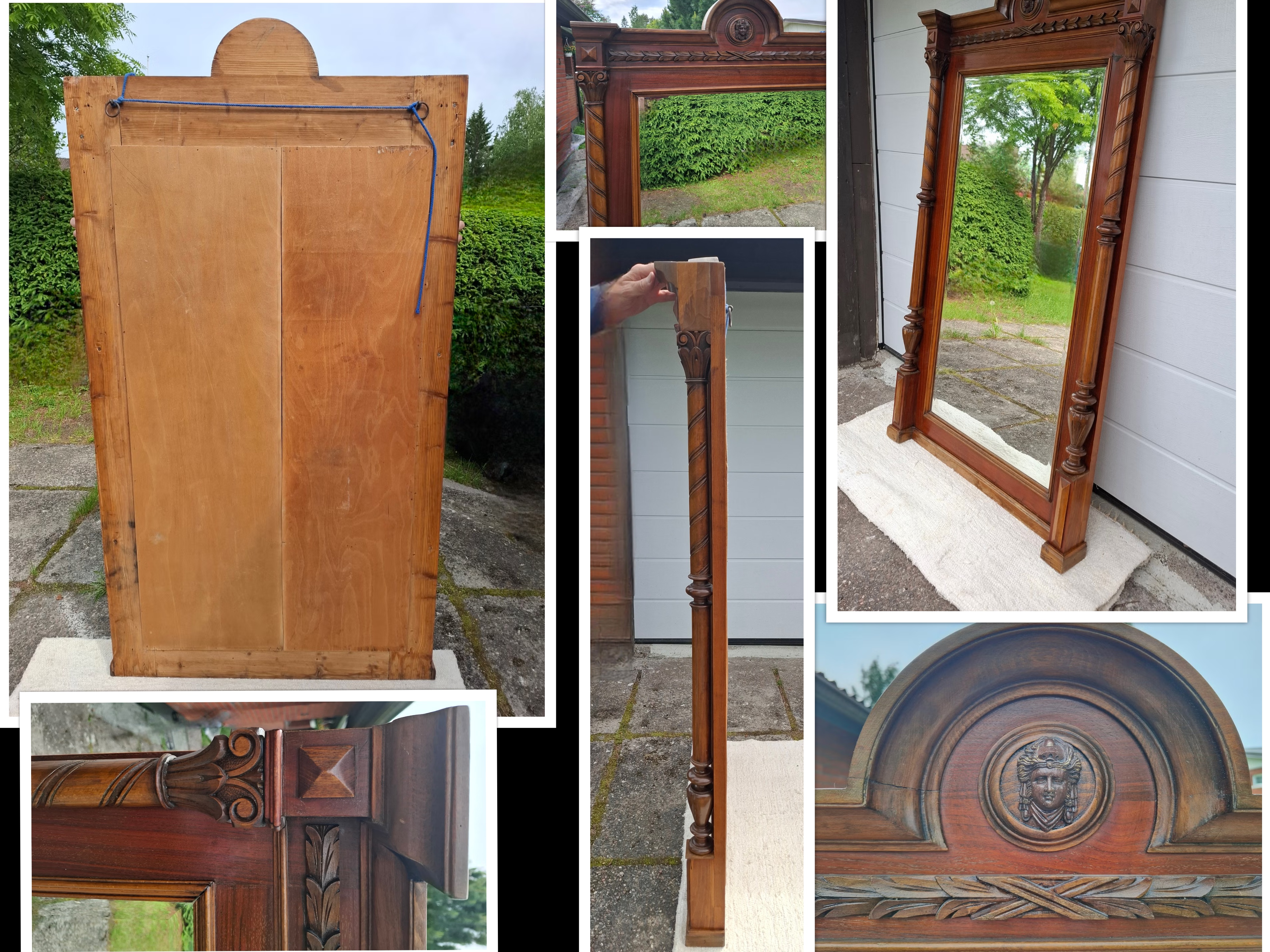 Empire-style carved wooden mirror, possibly c.1900 – authenticity check