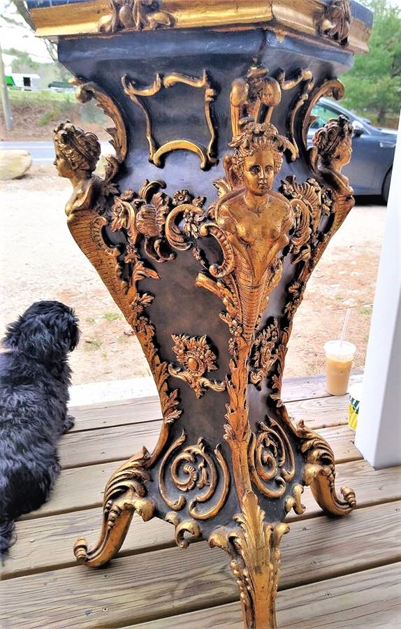 French Louis XV - Black Marble  Pedestal