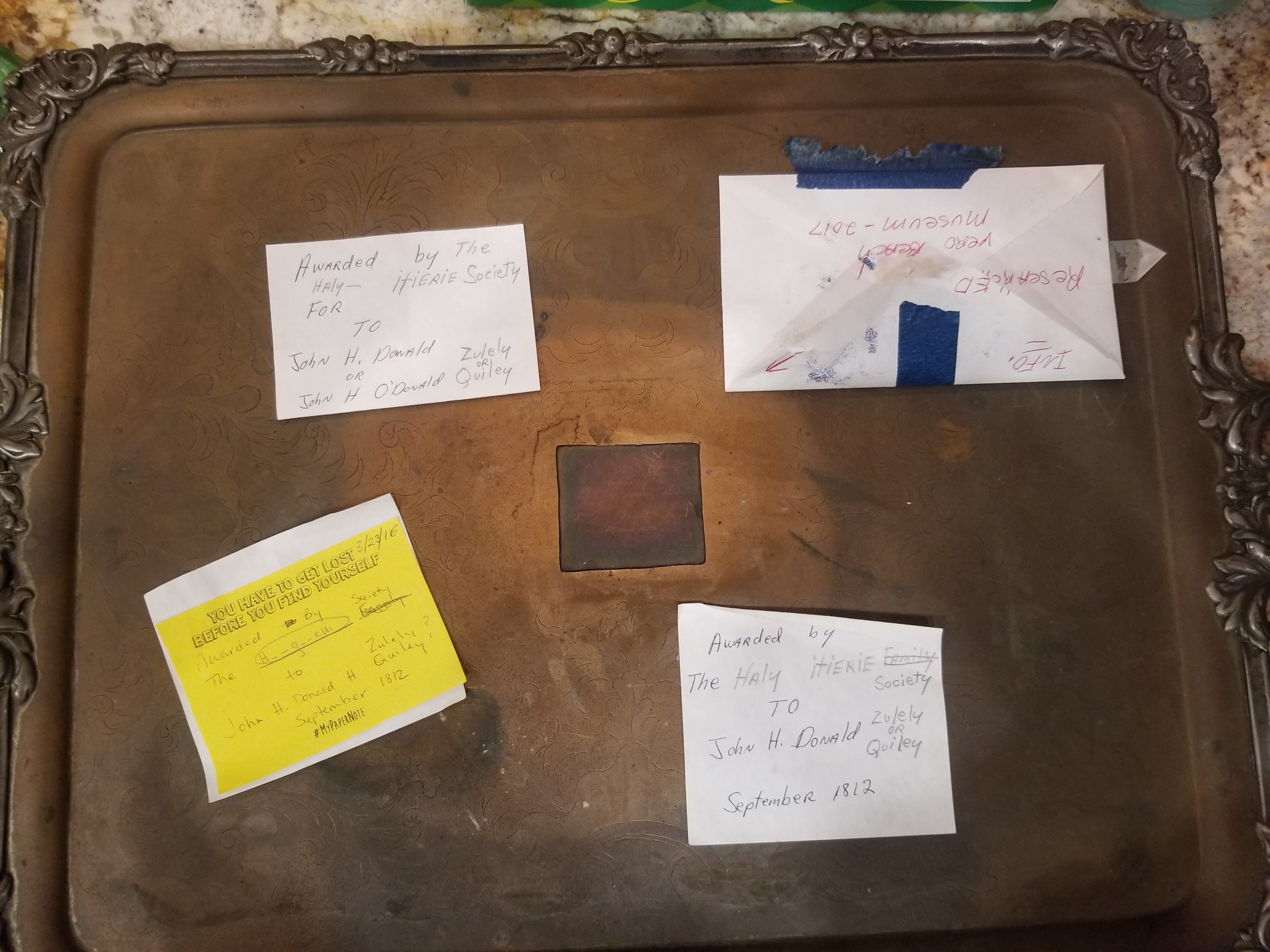 Front of tray
