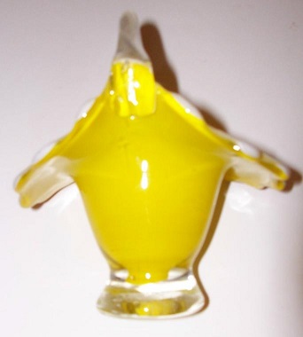 handblown cased glass basket