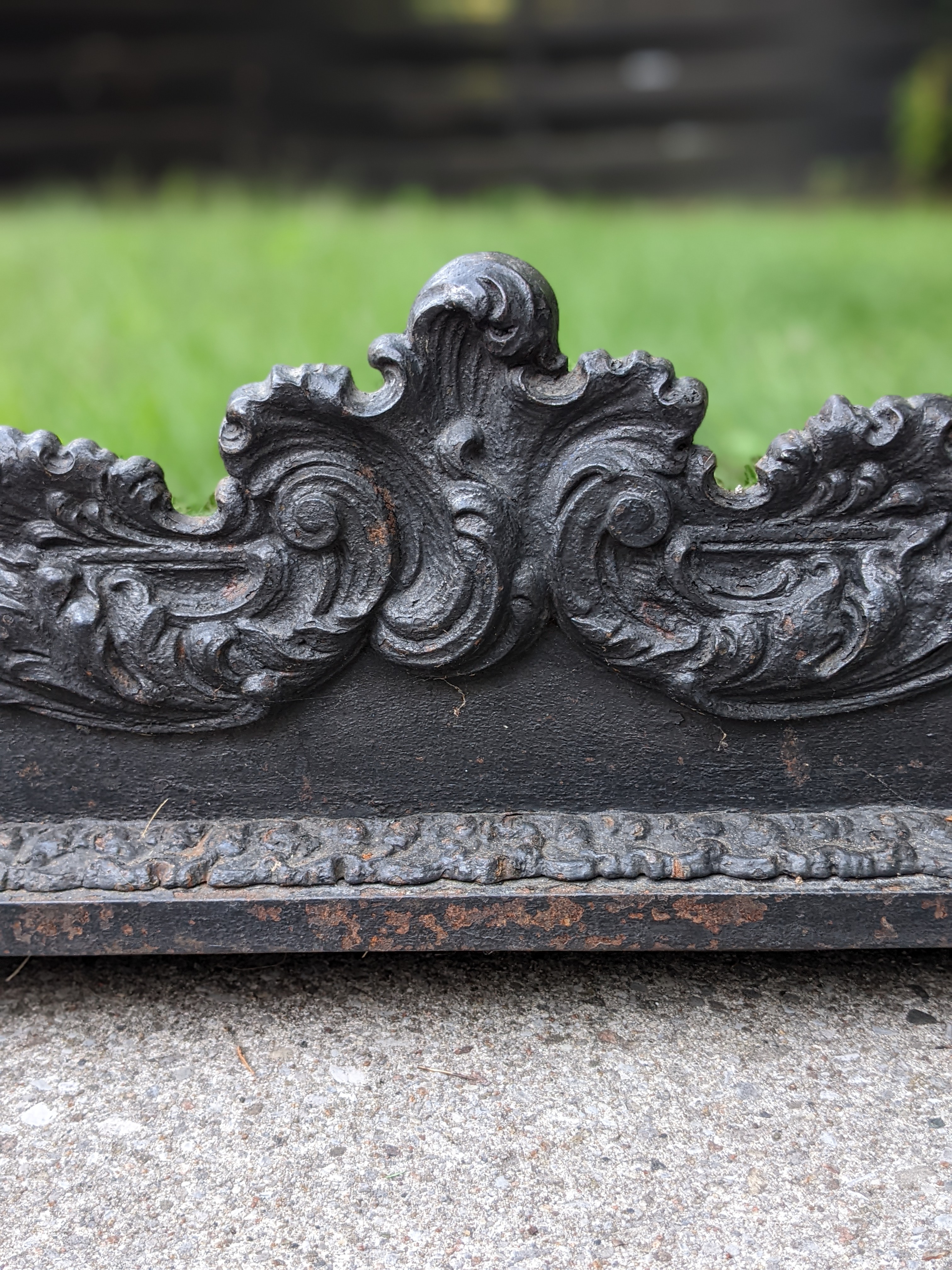 Iron Fireplace Fender - Front Detail