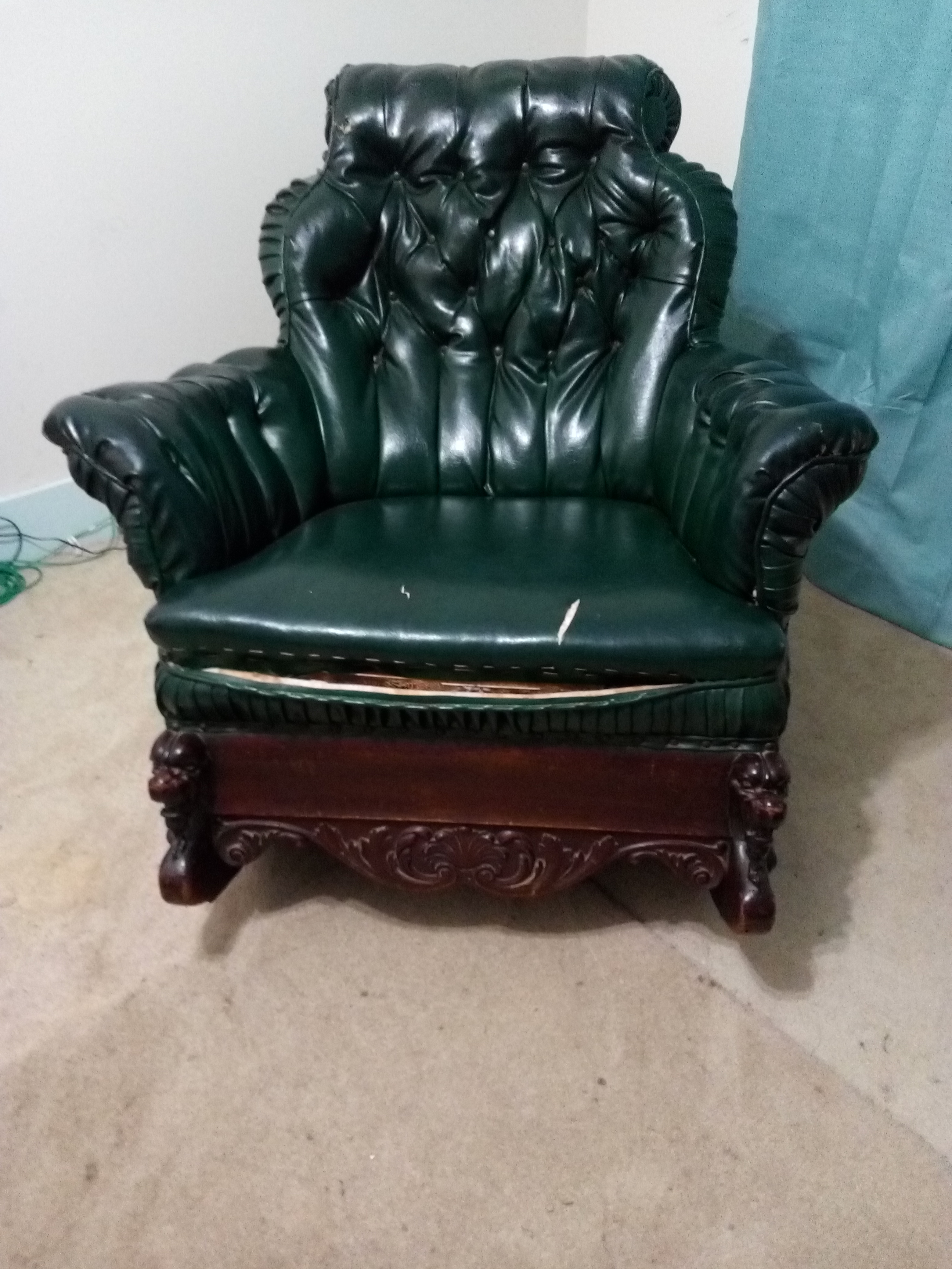 large hand carved rocker