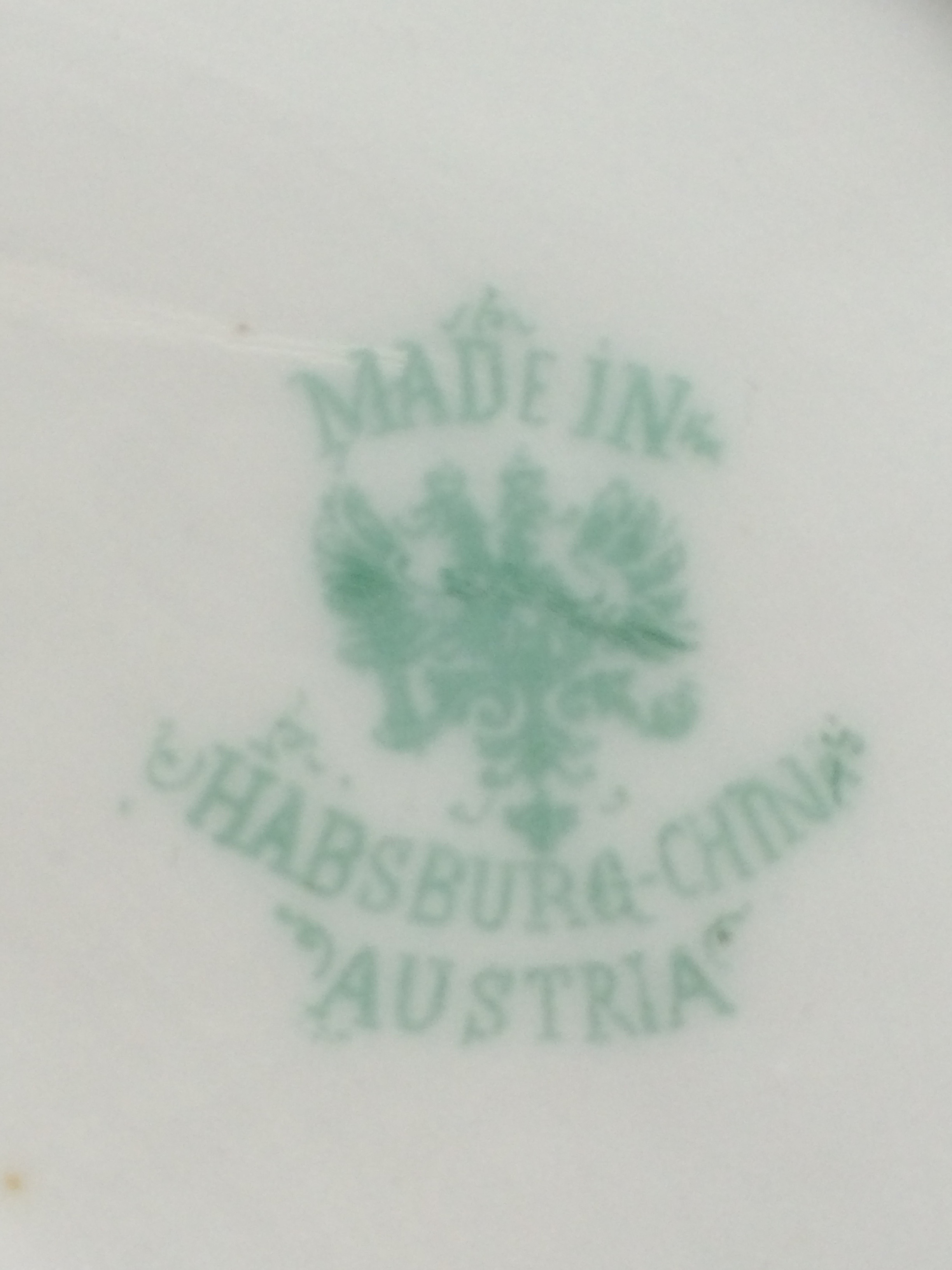 Mark on back of plate