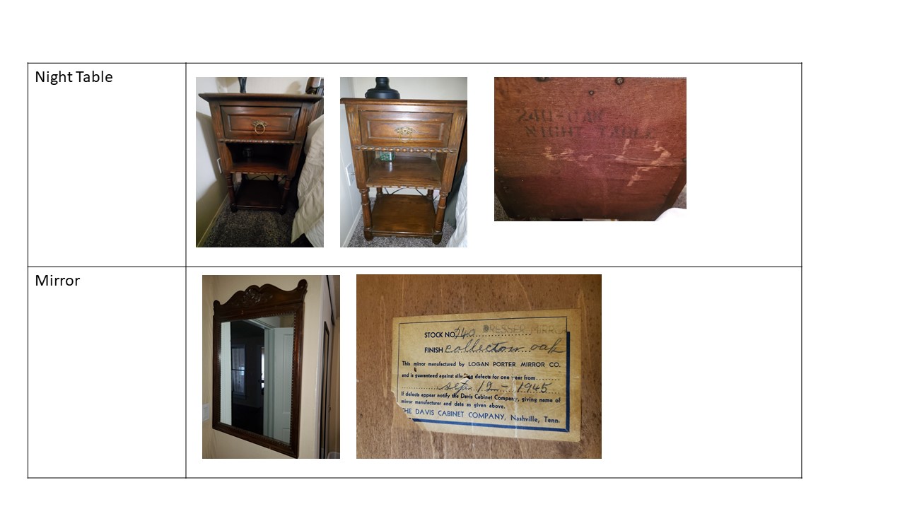 Night Table and Mirror Antiques Board