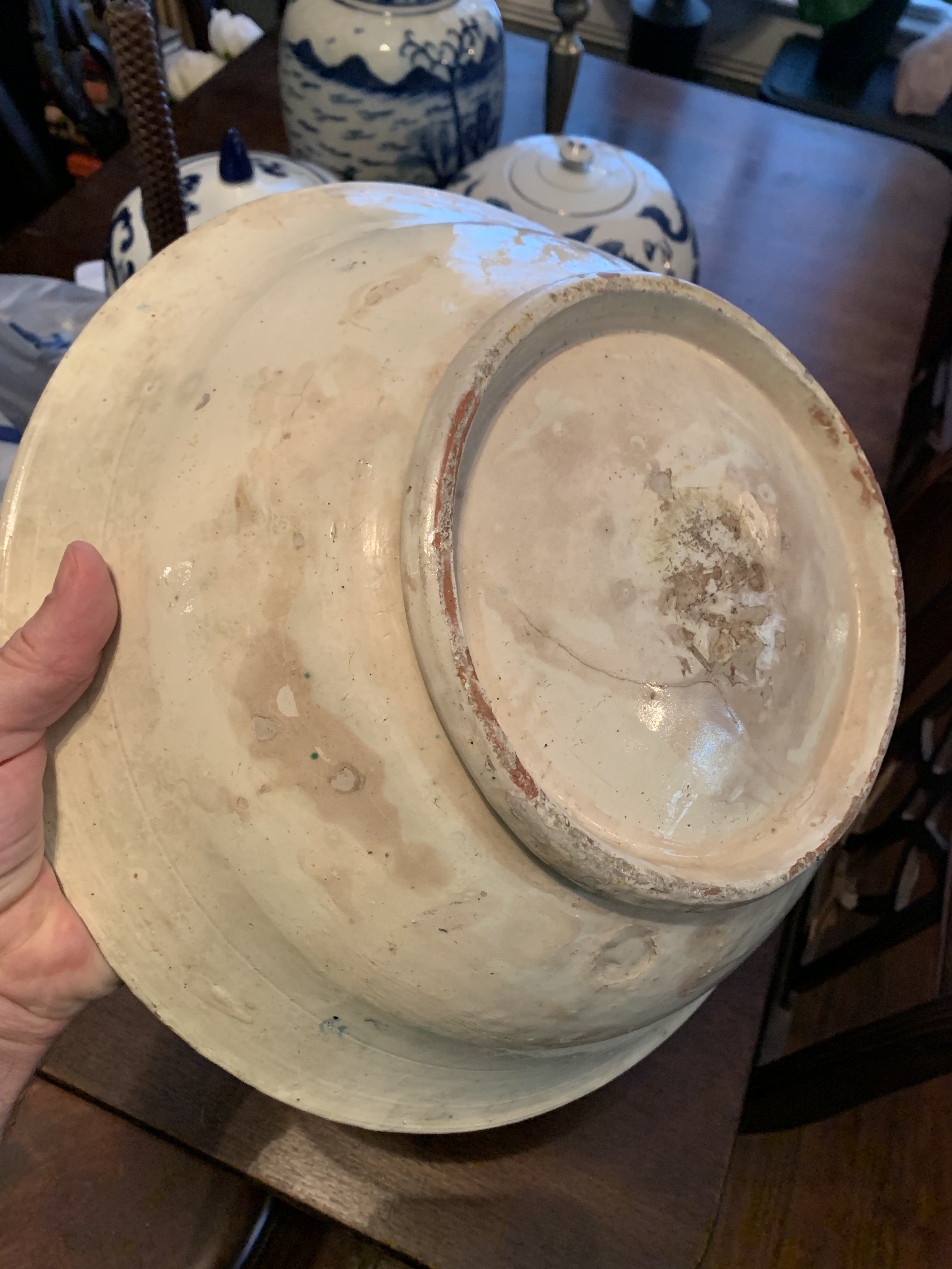 No marks- faint blue underglaze marks