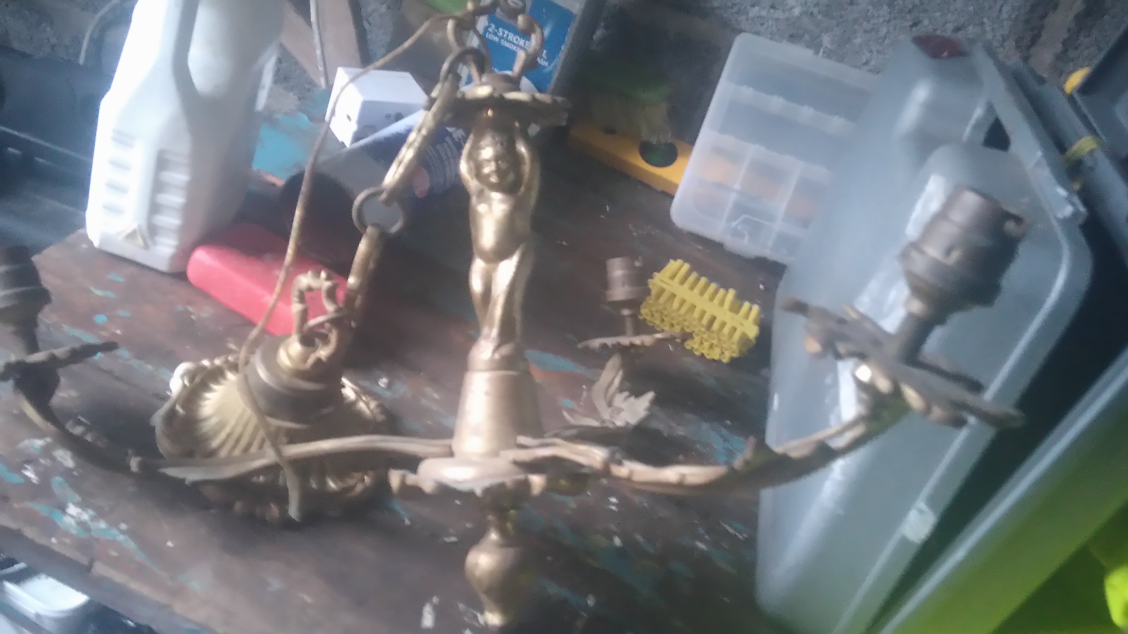 Old brass lightshade