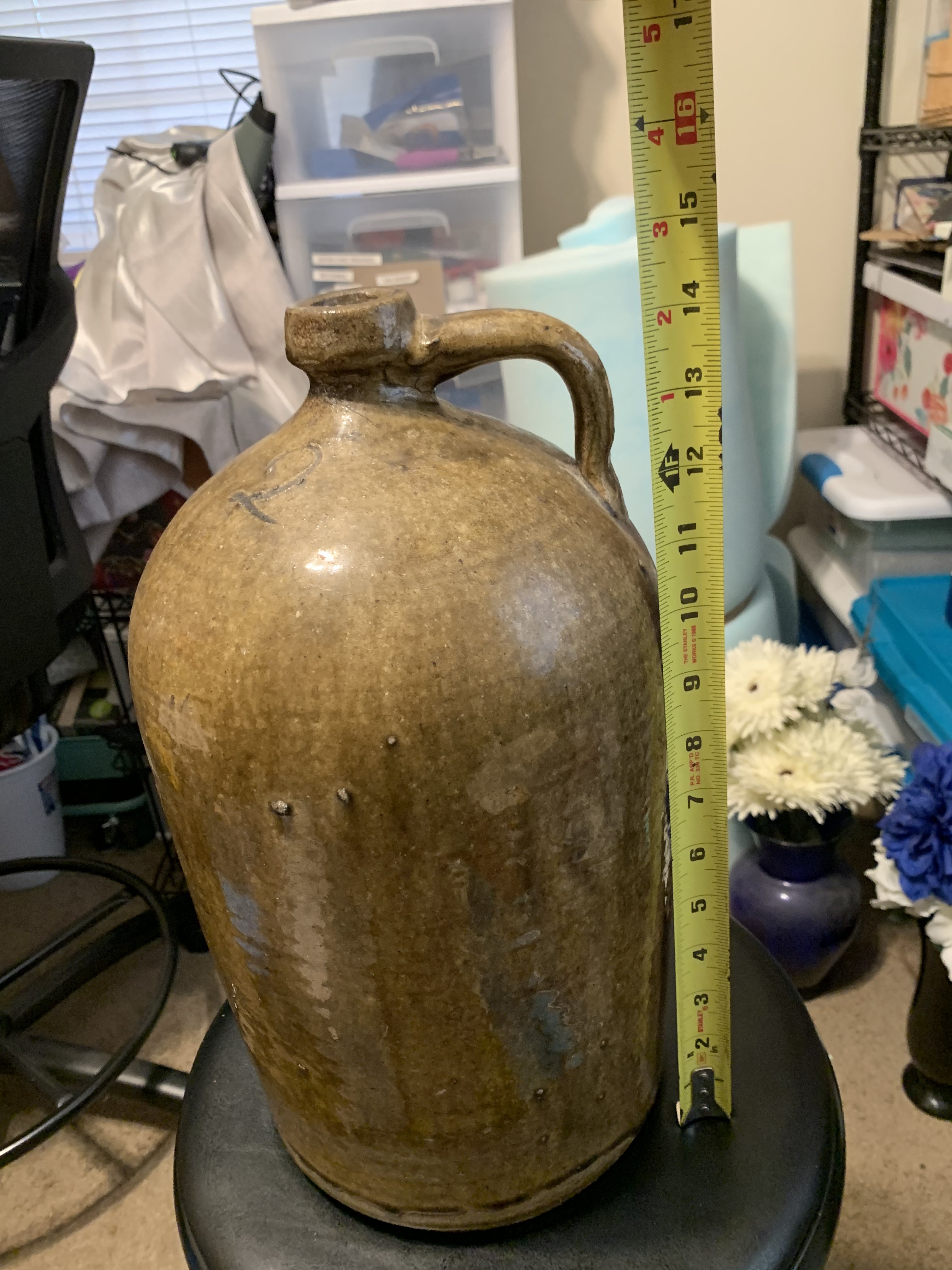 Old pottery salt glazed jug Antiques Board