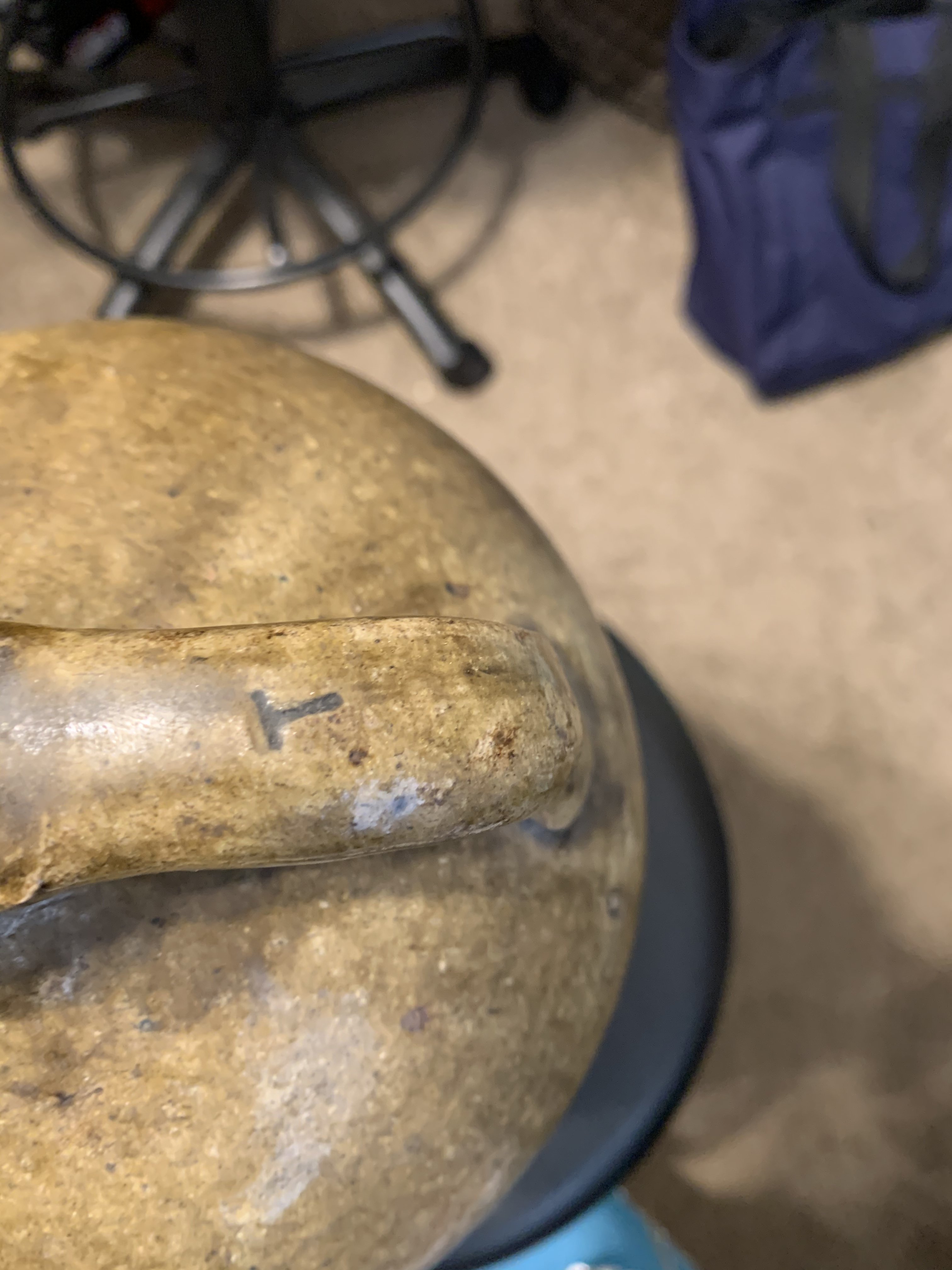 Old pottery salt glazed jug
