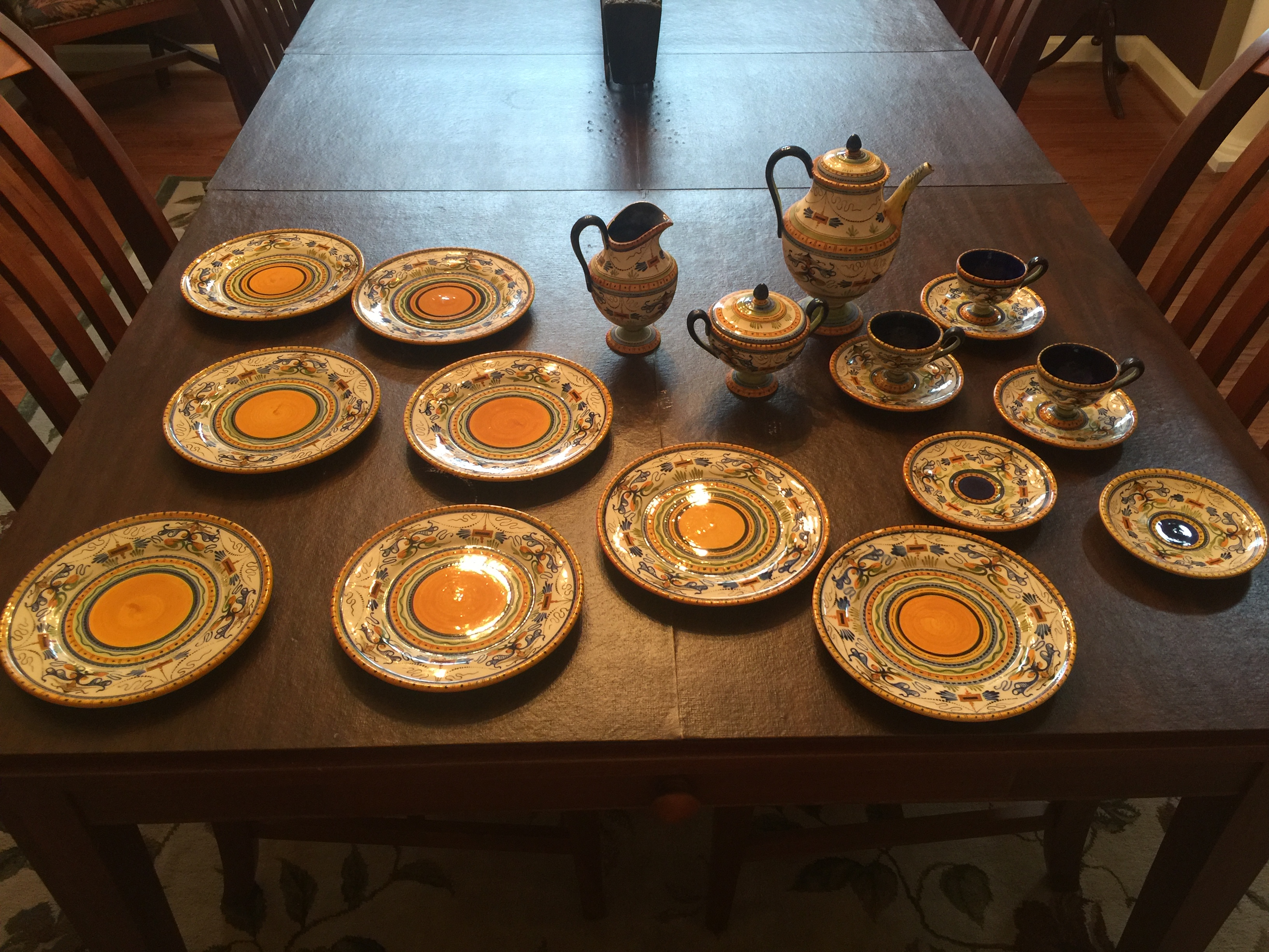 Partial Tea set by Societe Ceramica de Colonnata
