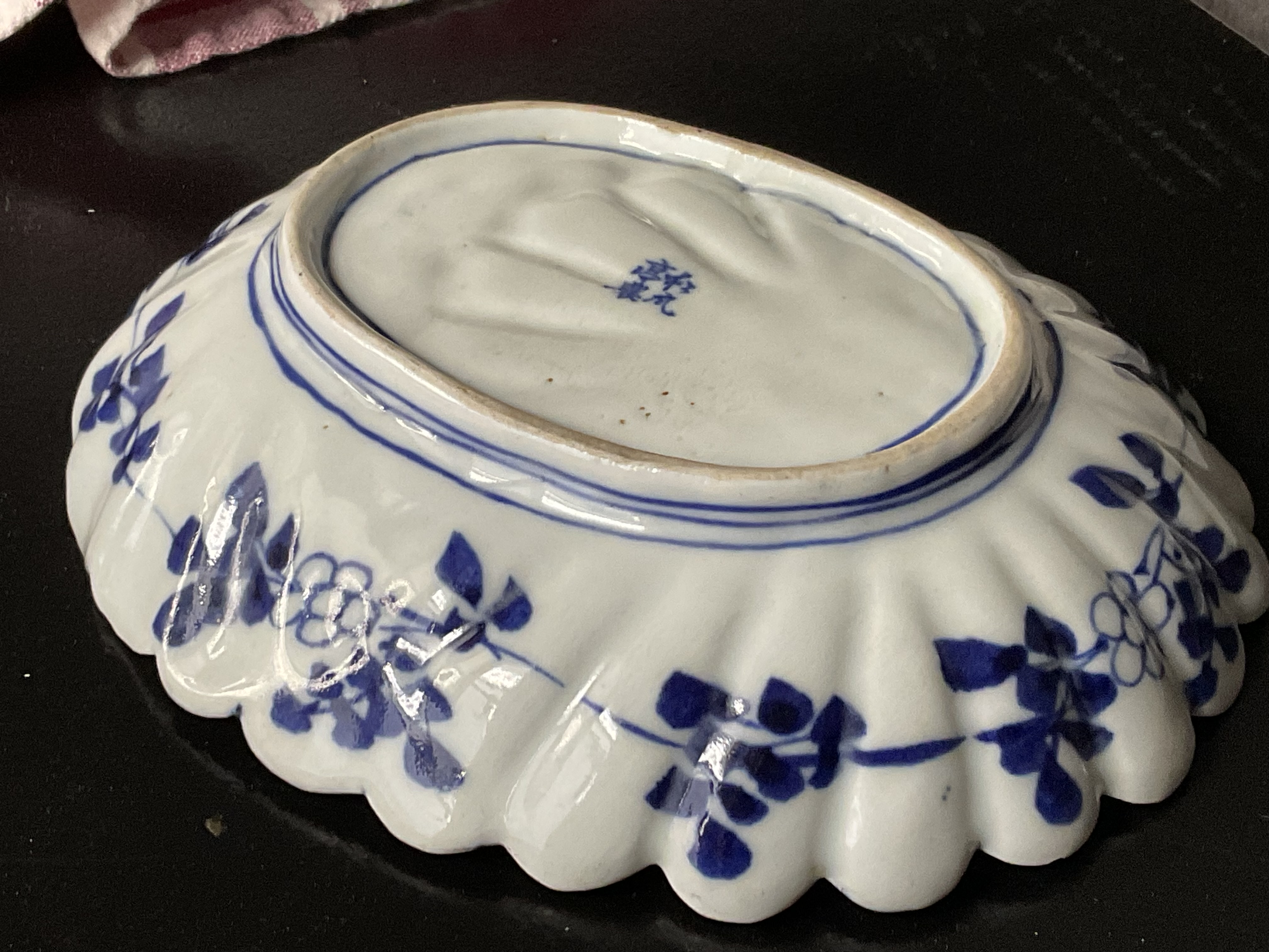 Scalloped porcelain dish