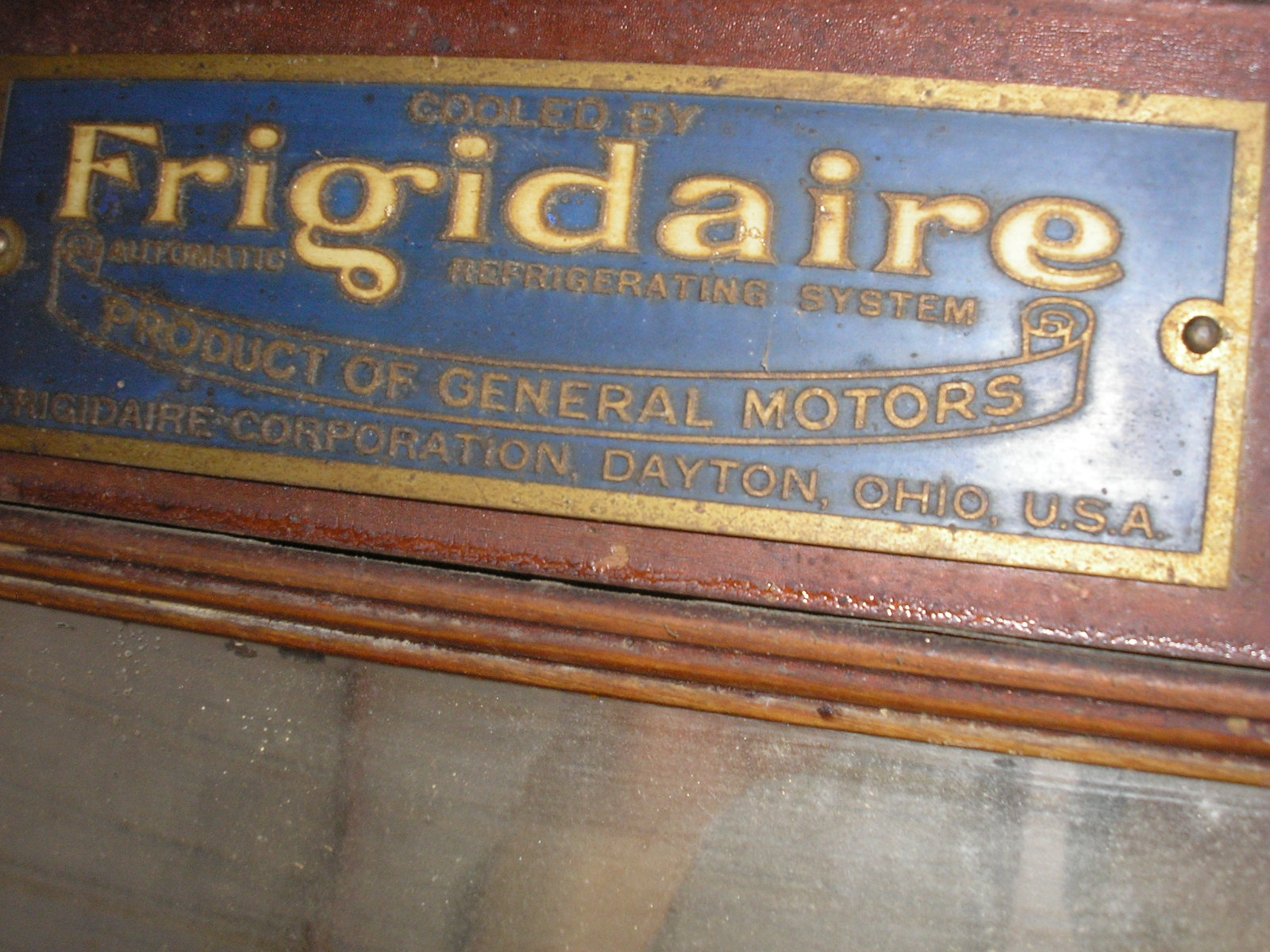 Sign at top