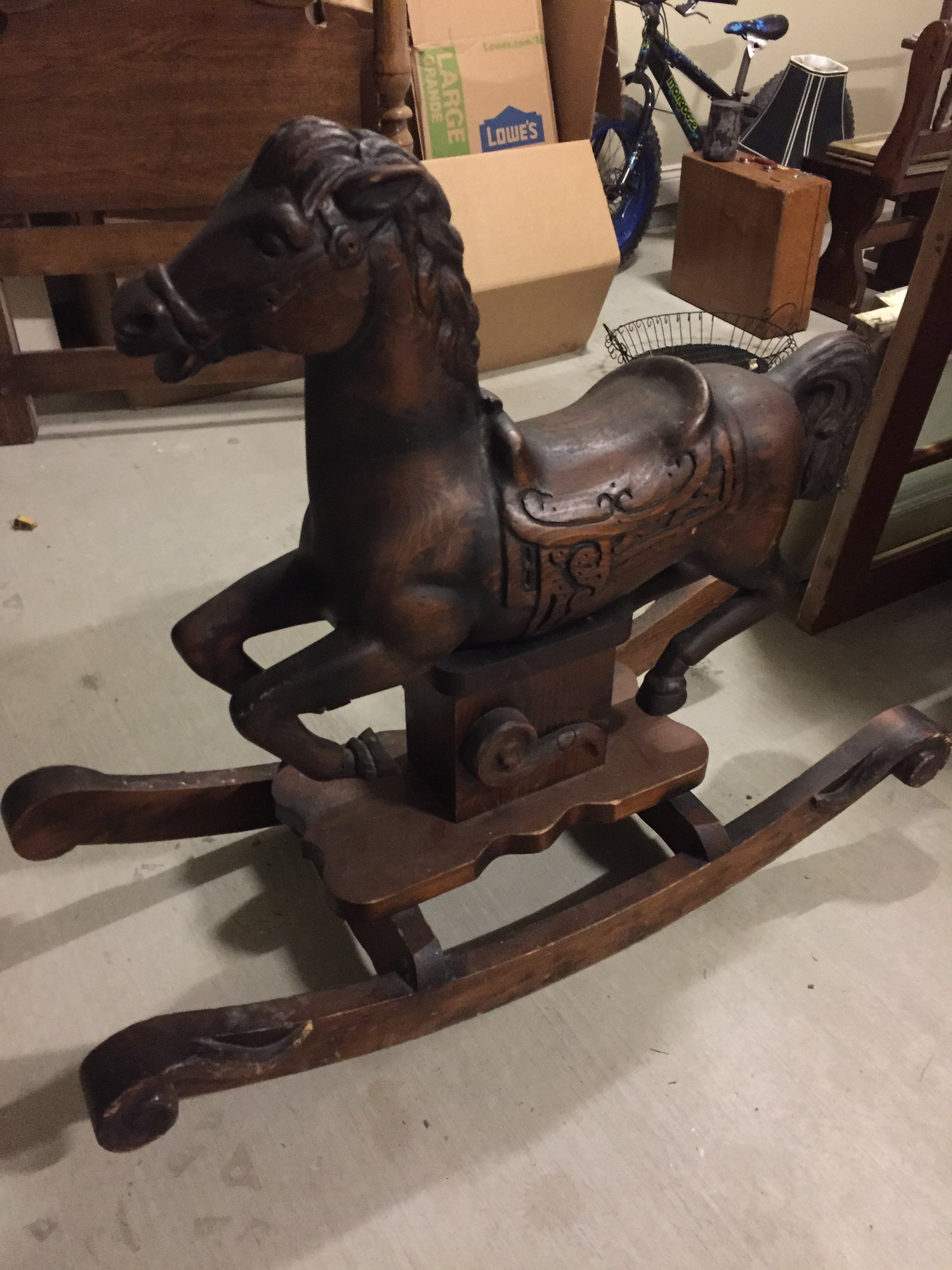 Solid wood rocking horse Antiques Board