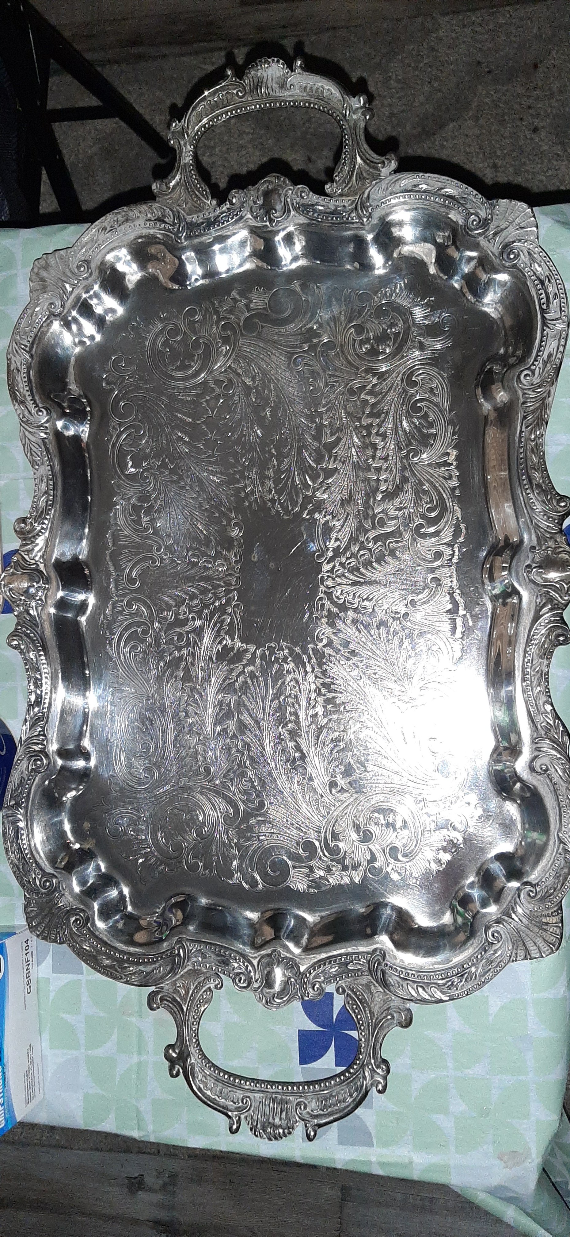 Somewhat cleaned tray