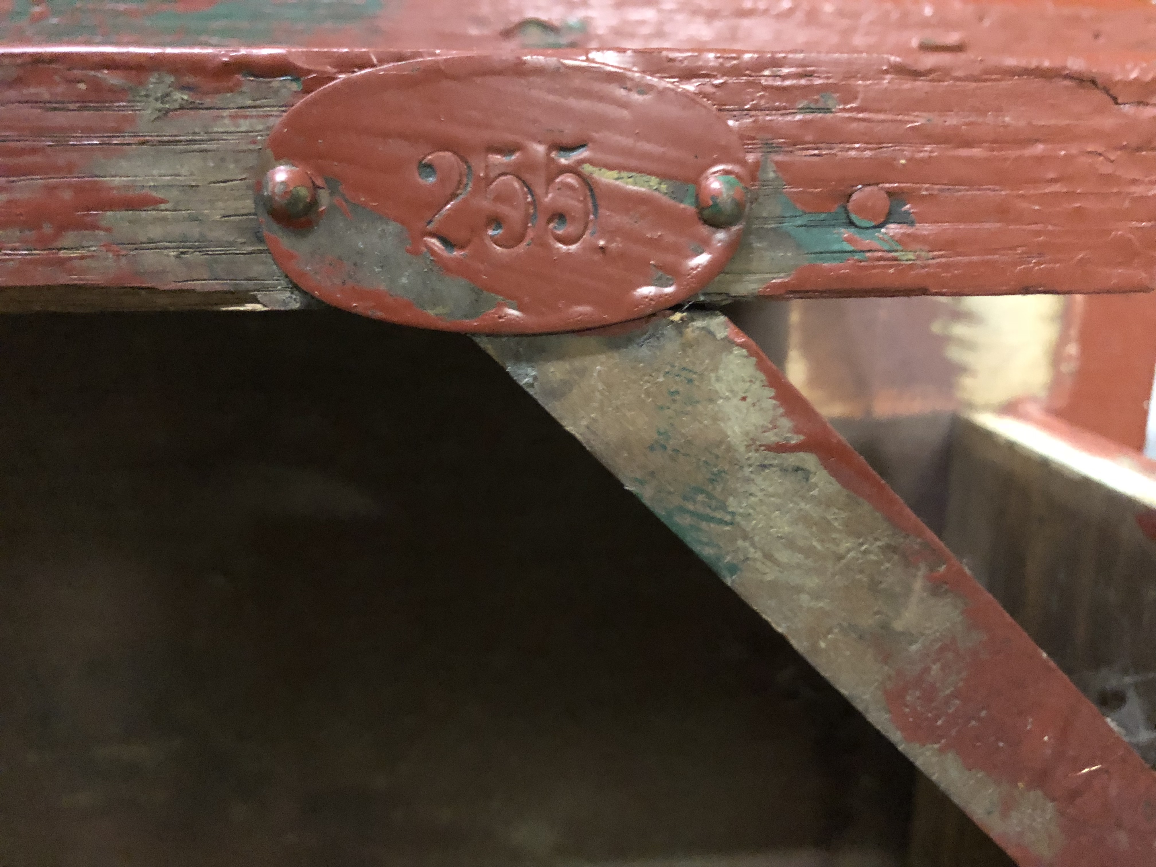 Tag underneath table