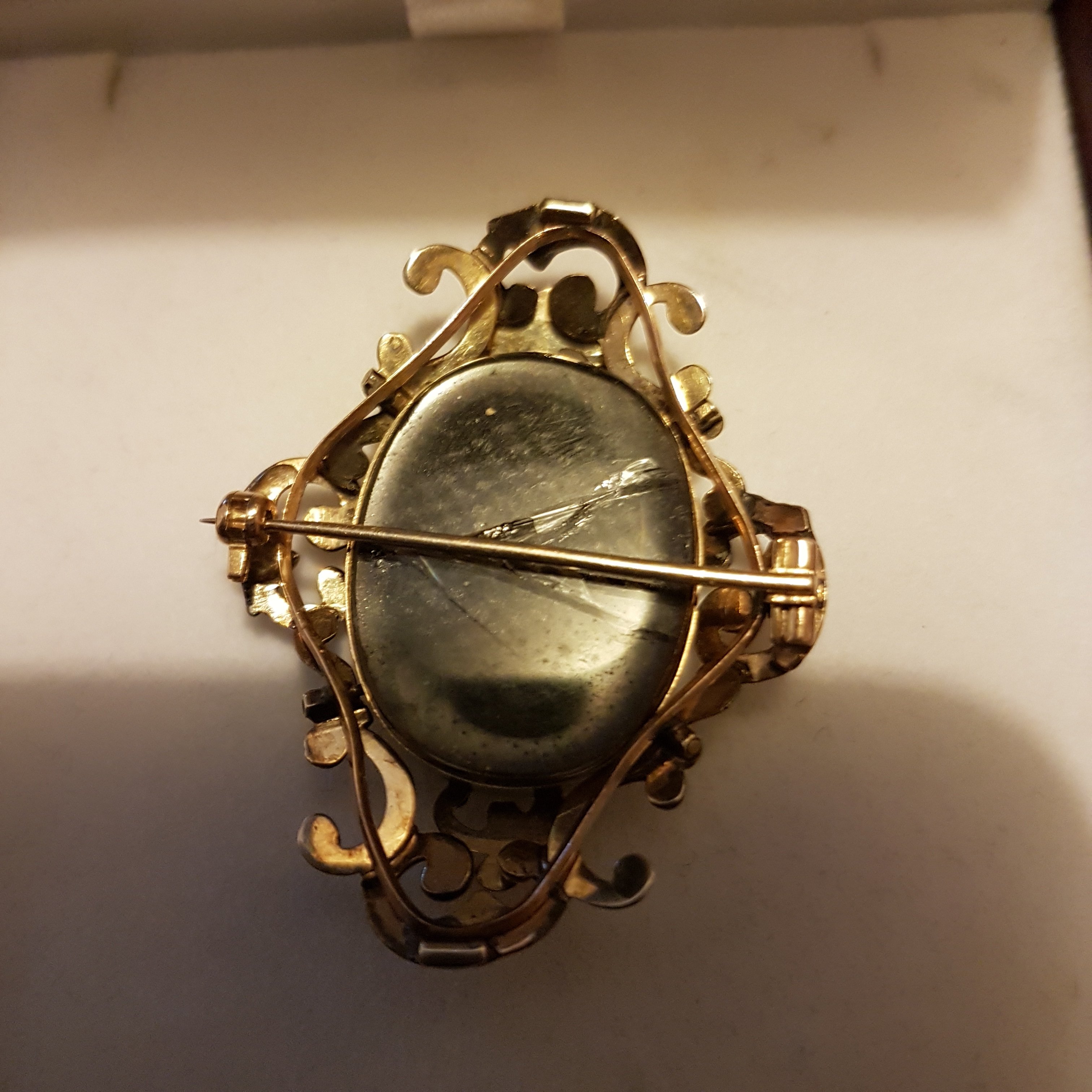 The back of mourning brooch