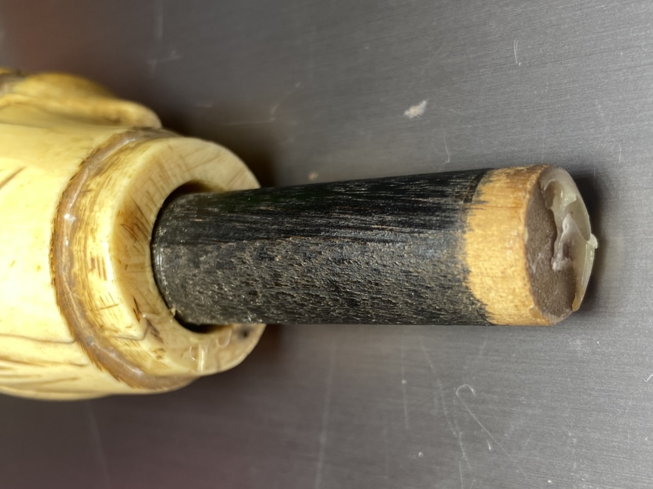 There’s glue on the end