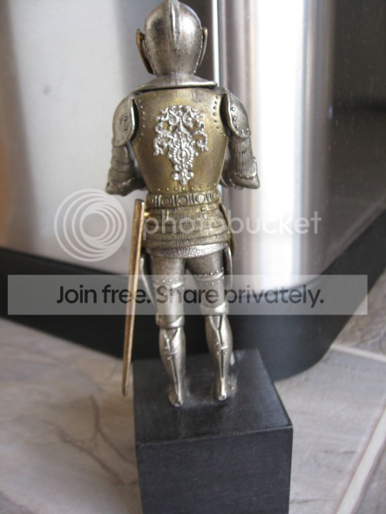 Small Pewter Knight Figurine Antiques Board