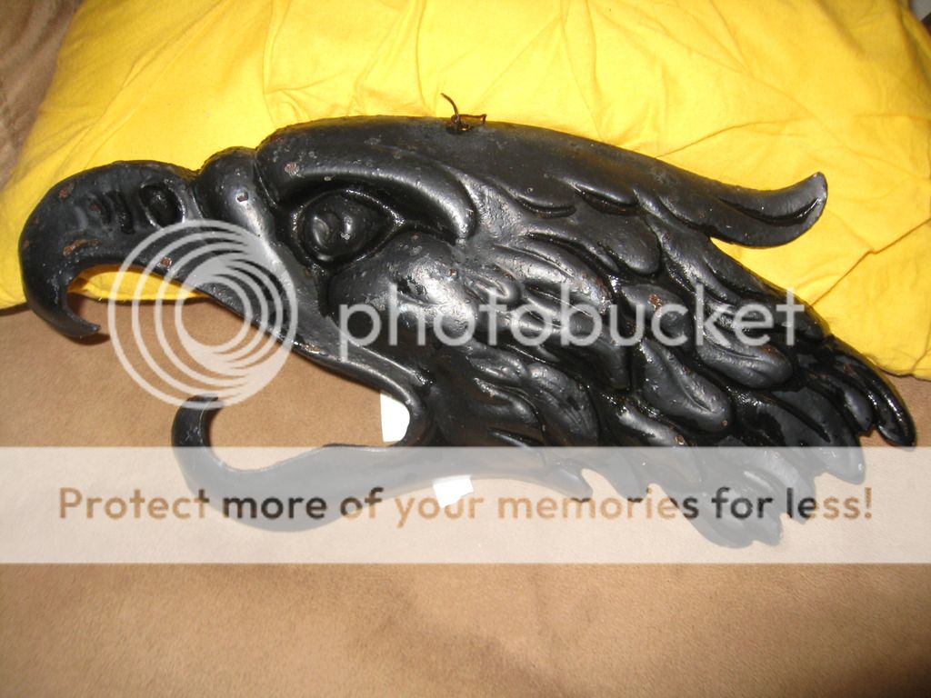 Cast Iron Eagle Head Wall Hanging Antiques Board