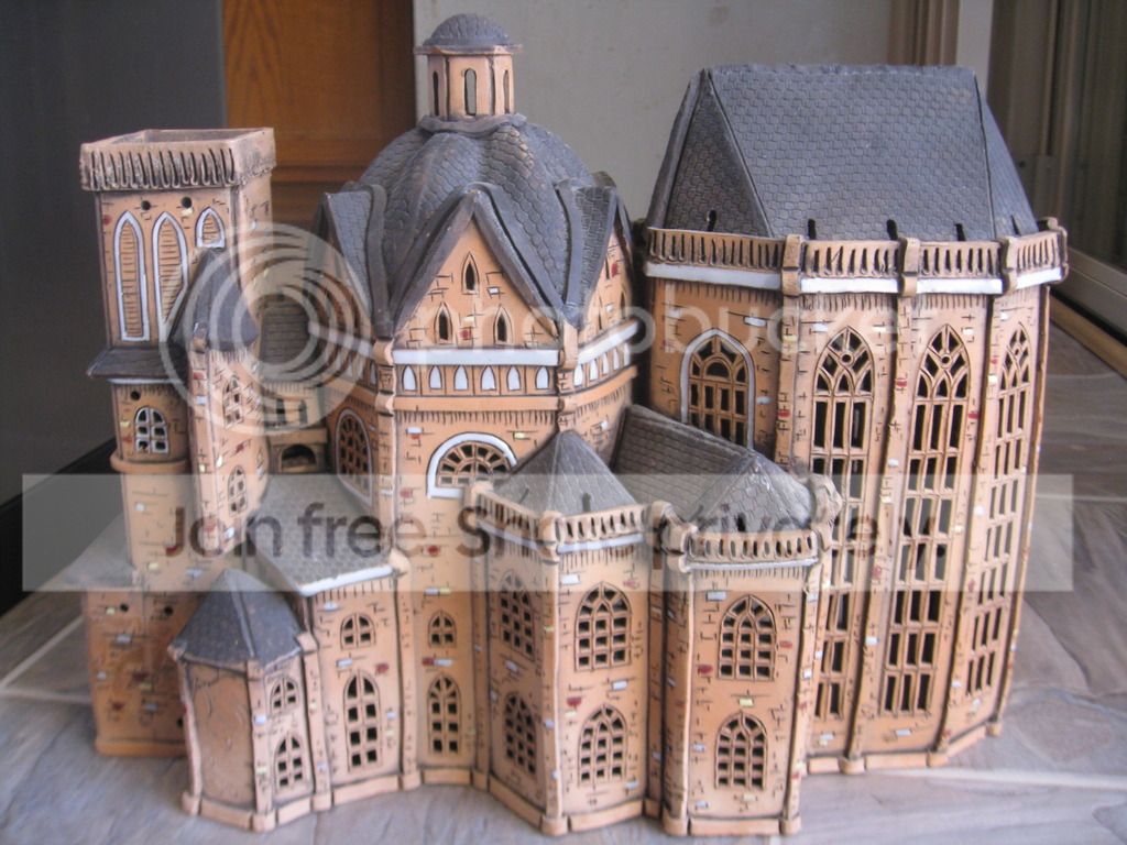 Lithuanian Clay Candle House Antiques Board