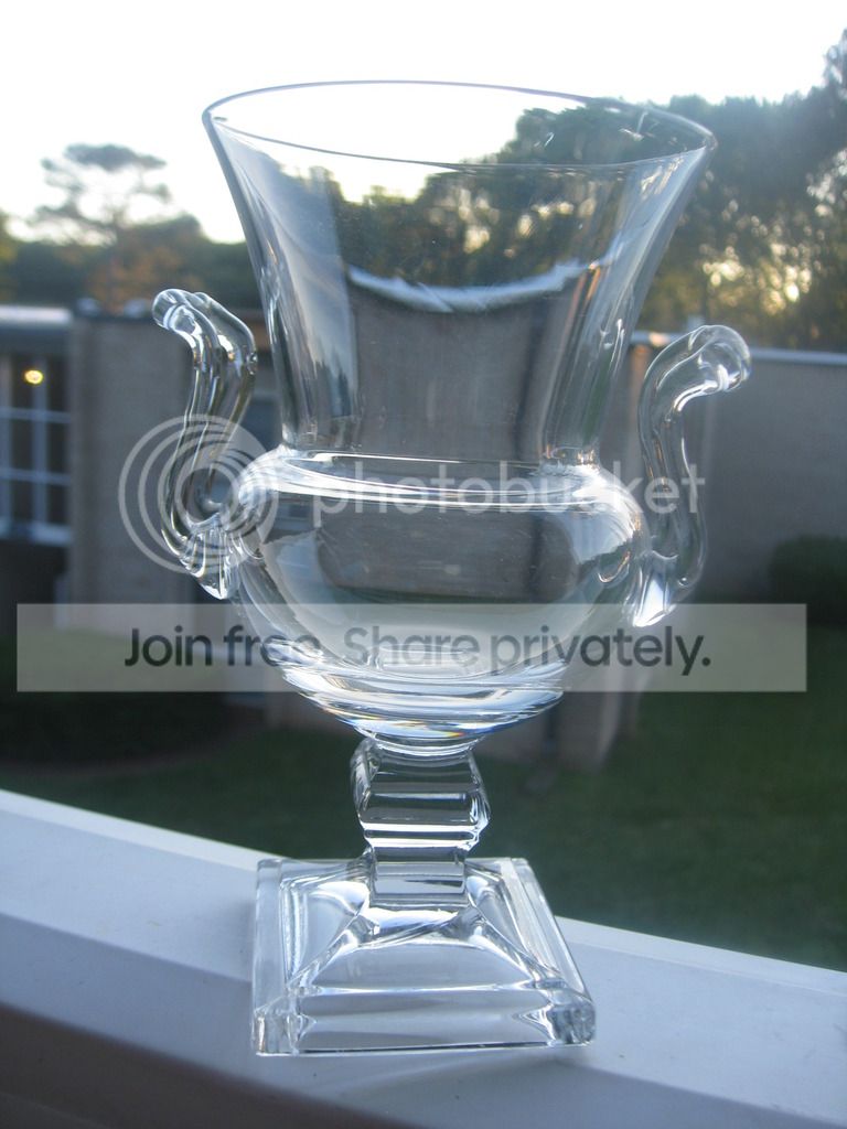 Crystal Vase Applied Handles Antiques Board