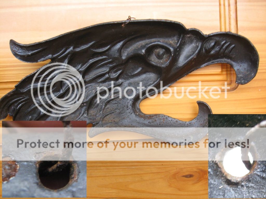 Cast Iron Eagle Head Wall Hanging Antiques Board